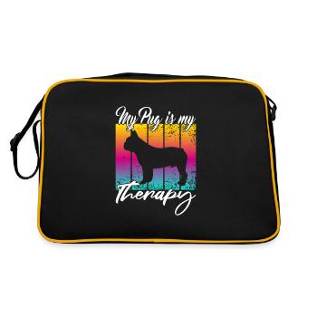 My Pug is my therapy - Retro Bag - black/gold - Back