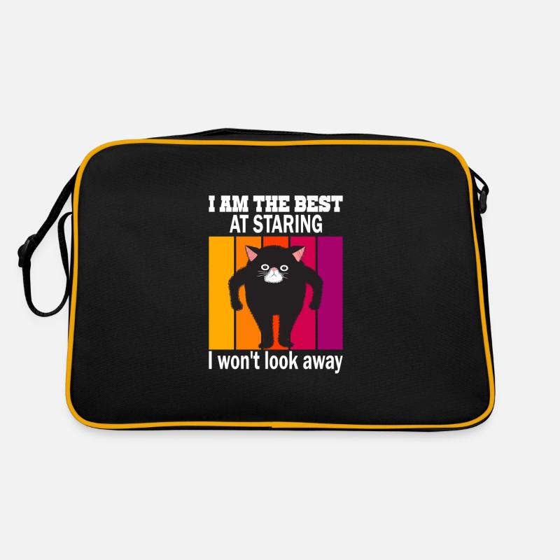 Starrende Katze - Katzen Starren Retro Tasche