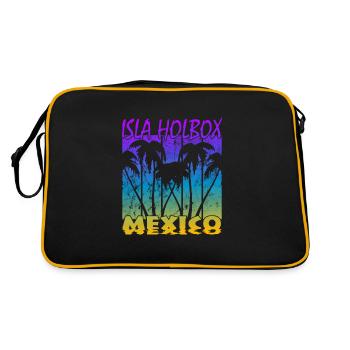 Isla Holbox Mexico - Retro Bag - black/gold - Back