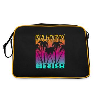 Isla Holbox Mexico - Retro Bag - black/gold - Back