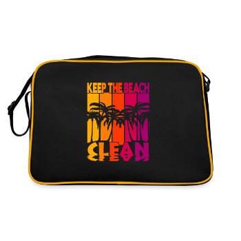 Keep the Beach clean - Retro Tasche - Schwarz/Gold - Hinten