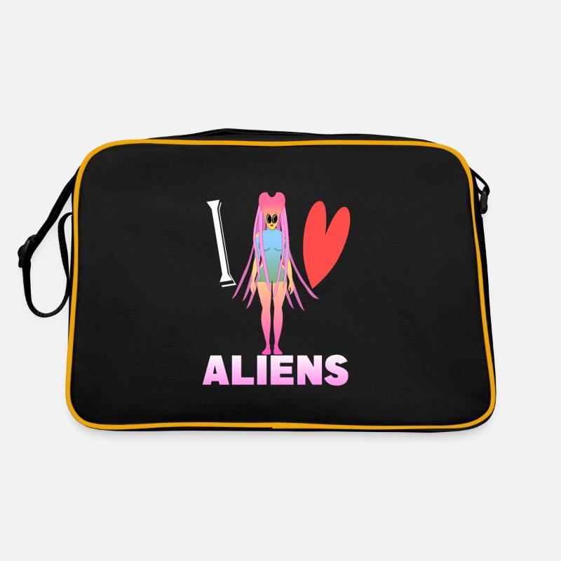 Ich liebe Aliens Retro Tasche