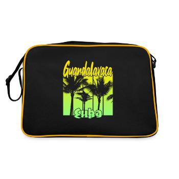 Guardalavaca Cuba - Retro Tasche - Schwarz/Gold - Hinten