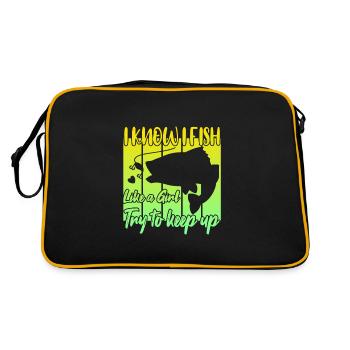 I Know i Fish Like a Girl - Retro Tasche - Schwarz/Gold - Hinten