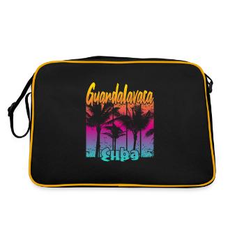 Guardalavaca Cuba - Retro Tasche - Schwarz/Gold - Hinten
