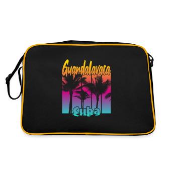 Guardalavaca Cuba - Retro Tasche - Schwarz/Gold - Hinten