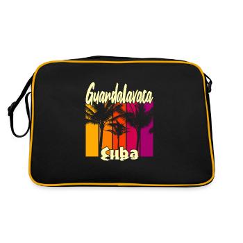Guardalavaca Cuba - Retro Tasche - Schwarz/Gold - Hinten