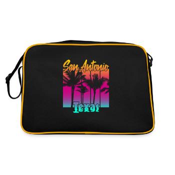 San Antonio Texas - Retro Bag - black/gold - Back