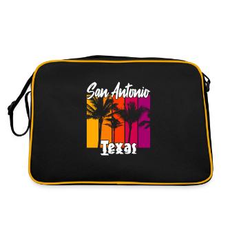 San Antonio Texas - Retro Bag - black/gold - Back