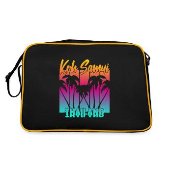 Koh Samui Thailand - Retro Tasche - Schwarz/Gold - Hinten