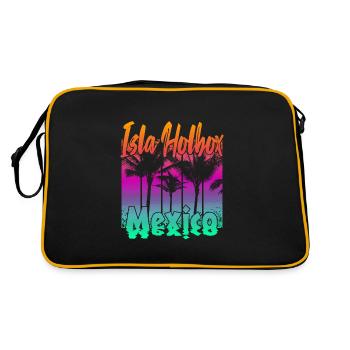 Isla Holbox Mexico - Retro Bag - black/gold - Back
