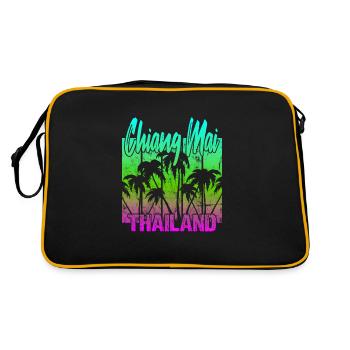 Chiang Mai Thailand - Retro Tasche - Schwarz/Gold - Hinten