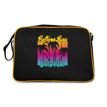 Vintage Bottom Bay Barbados Sunset - Retro Tasche - Schwarz/Gold - Hinten