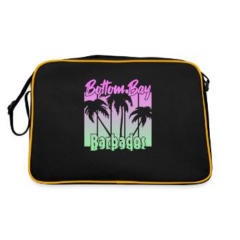 Vintage Bottom Bay Barbados Sunset - Retro Tasche - Schwarz/Gold - Hinten
