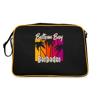 Vintage Bottom Bay Barbados Sunset - Retro Tasche - Schwarz/Gold - Hinten
