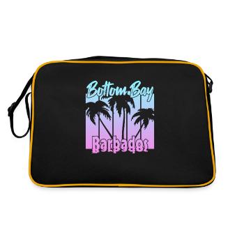Vintage Bottom Bay Barbados Sunset - Retro Tasche - Schwarz/Gold - Hinten