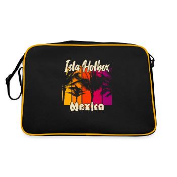 Isla Holbox Mexico - Retro Bag - black/gold - Back