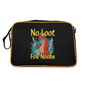 No Loot for Noobs - Mmorpg - Retro Tasche - Schwarz/Gold - Hinten