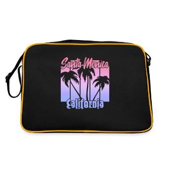 Santa Monica California - Retro Tasche - Schwarz/Gold - Hinten