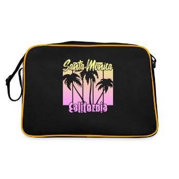Santa Monica California - Retro Tasche - Schwarz/Gold - Hinten