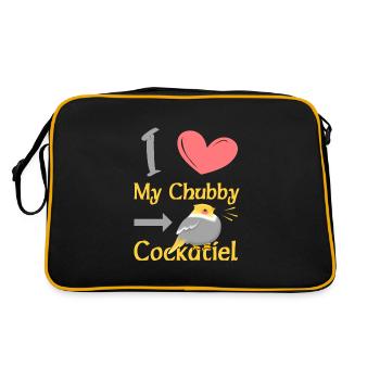 I Love my Chubby Cockatiel - Retro Bag - black/gold - Back