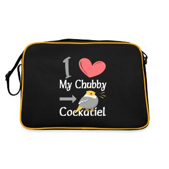 I Love my Chubby Cockatiel - Retro Bag - black/gold - Back