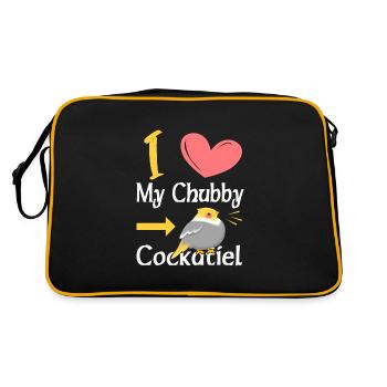 I Love my Chubby Cockatiel - Retro Bag - black/gold - Back
