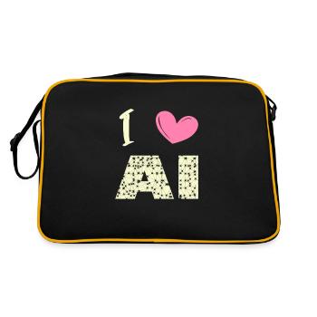 J’aime l’IA - Sac Retro - noir/or - Dos