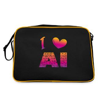 J’aime l’IA - Sac Retro - noir/or - Dos