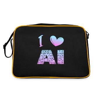 J’aime l’IA - Sac Retro - noir/or - Dos