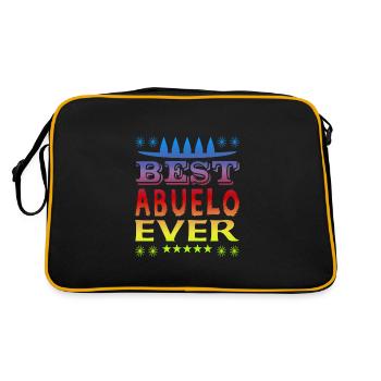 Best Abuelo Ever - Retro Tasche - Schwarz/Gold - Hinten