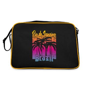 Rio de Janeiro Brazil - Retro Tasche - Schwarz/Gold - Hinten