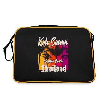 Koh Samui Thailand Bophut Beach - Retro Tasche - Schwarz/Gold - Hinten