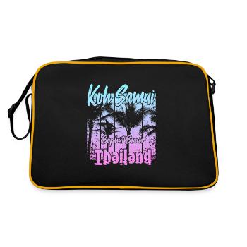 Koh Samui Thailand Bophut Beach - Retro Tasche - Schwarz/Gold - Hinten