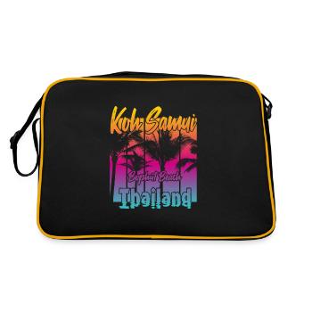 Koh Samui Thailand Bophut Beach - Retro Tasche - Schwarz/Gold - Hinten
