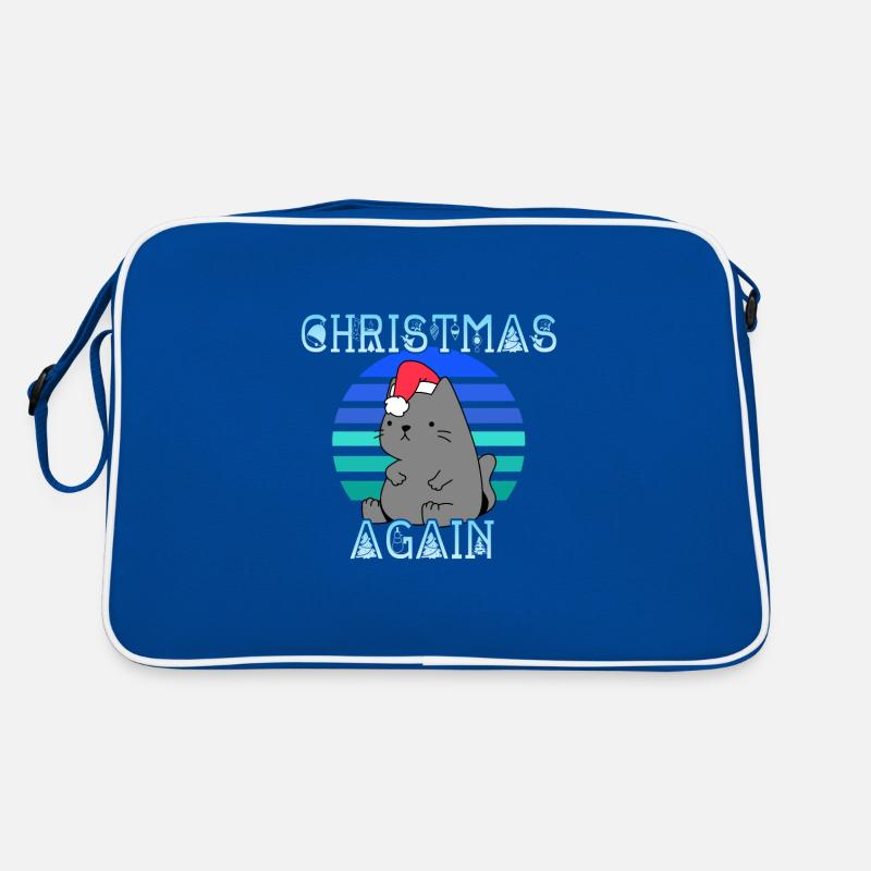Christmas Again Weihnachten Katze Retro Tasche