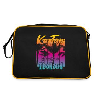 Ko Tao Sairee Beach Thailand - Retro Tasche - Schwarz/Gold - Hinten