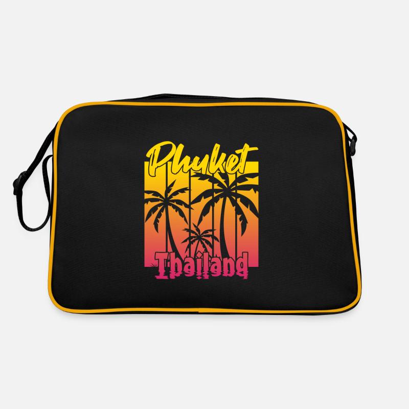 Phuket Thaïlande Coucher de soleil - Sac Retro - noir/or
