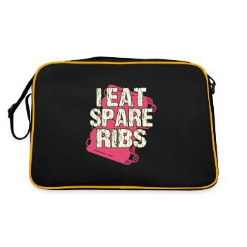 Je mange des côtes levées - Sac Retro - noir/or - Dos