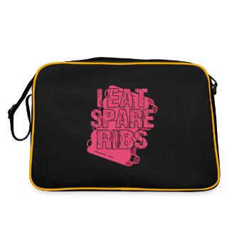 Je mange des côtes levées - Sac Retro - noir/or - Dos