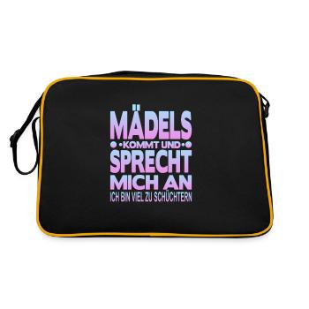 Ich bin Schüchtern - Retro Tasche - Schwarz/Gold - Hinten