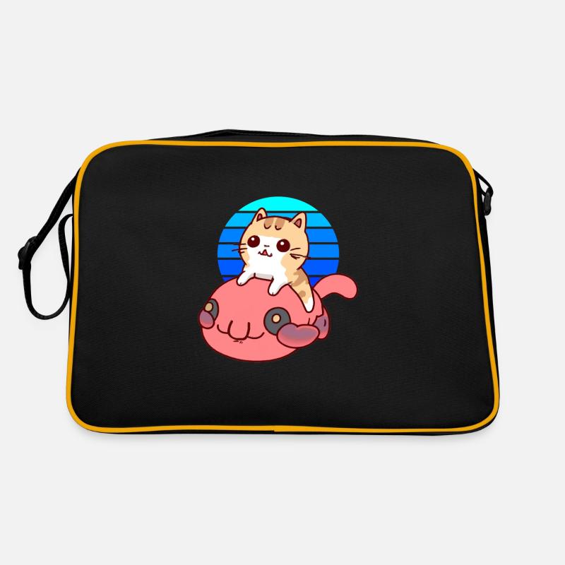 Un chat chevauche un poisson blob Sac Retro