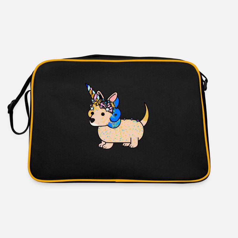 Dackel Einhorn Retro Tasche