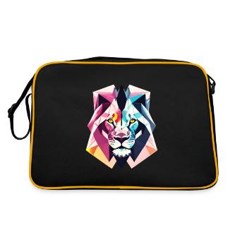 Lion polygonal - Sac Retro - noir/or - Dos