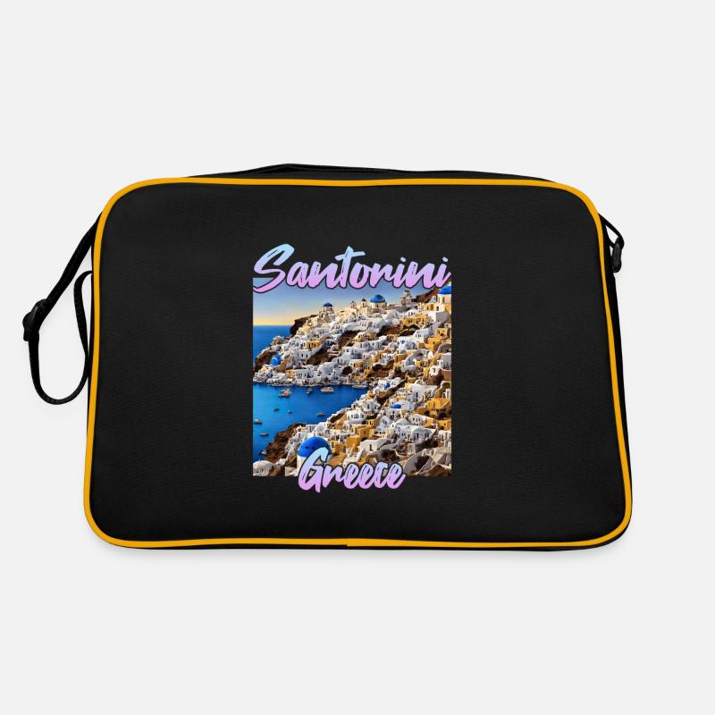 Santorini - Retro Tasche - Schwarz/Gold