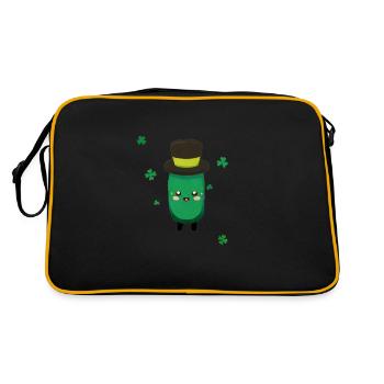 saint patrick's day - Gurke - Retro Tasche - Schwarz/Gold - Hinten