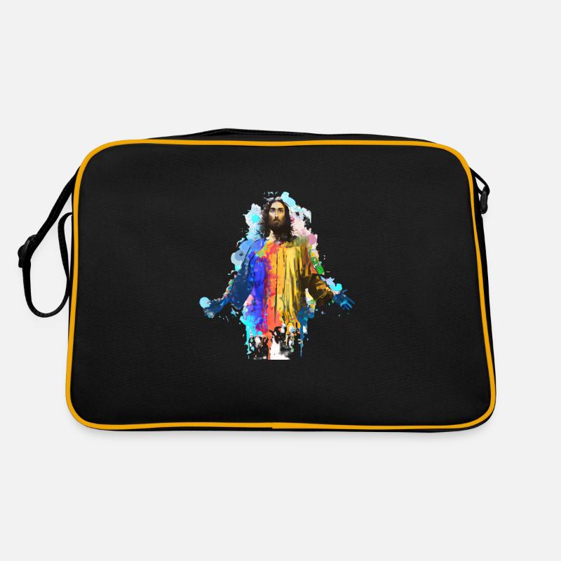 Farbenfroher Jesus Retro Tasche