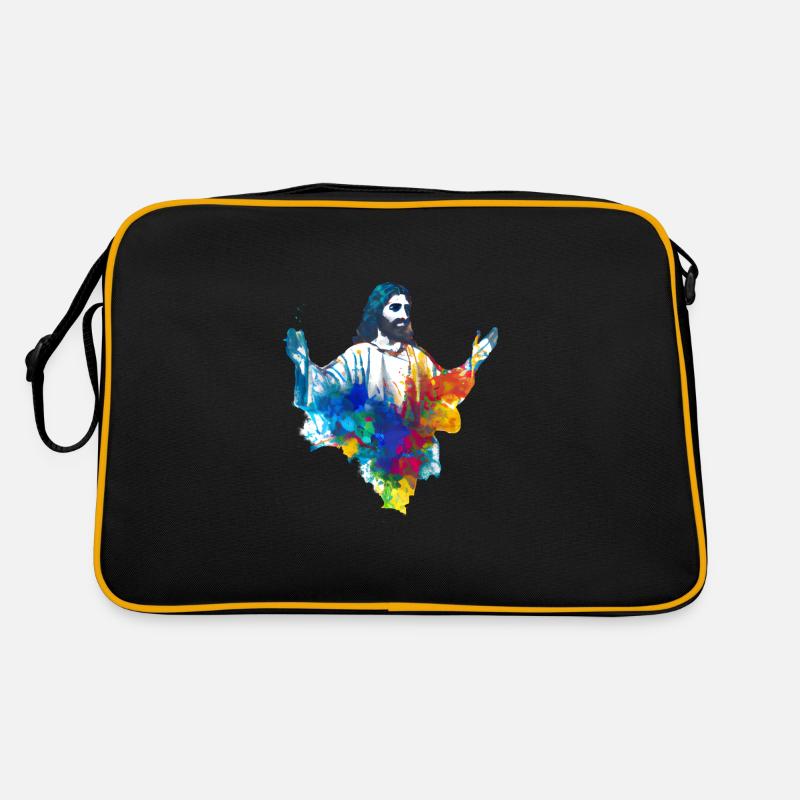 Farbenfroher Jesus Retro Tasche