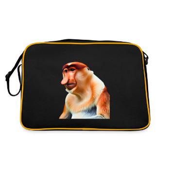 Der exotische Nasenaffe - Retro Tasche - Schwarz/Gold - Hinten