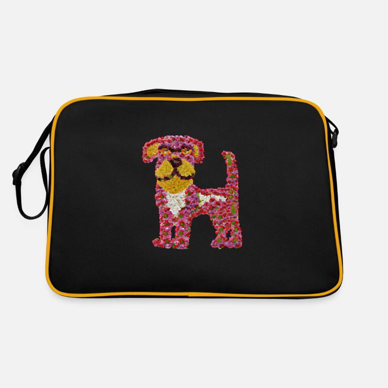 Beau chien de fleurs Sac Retro